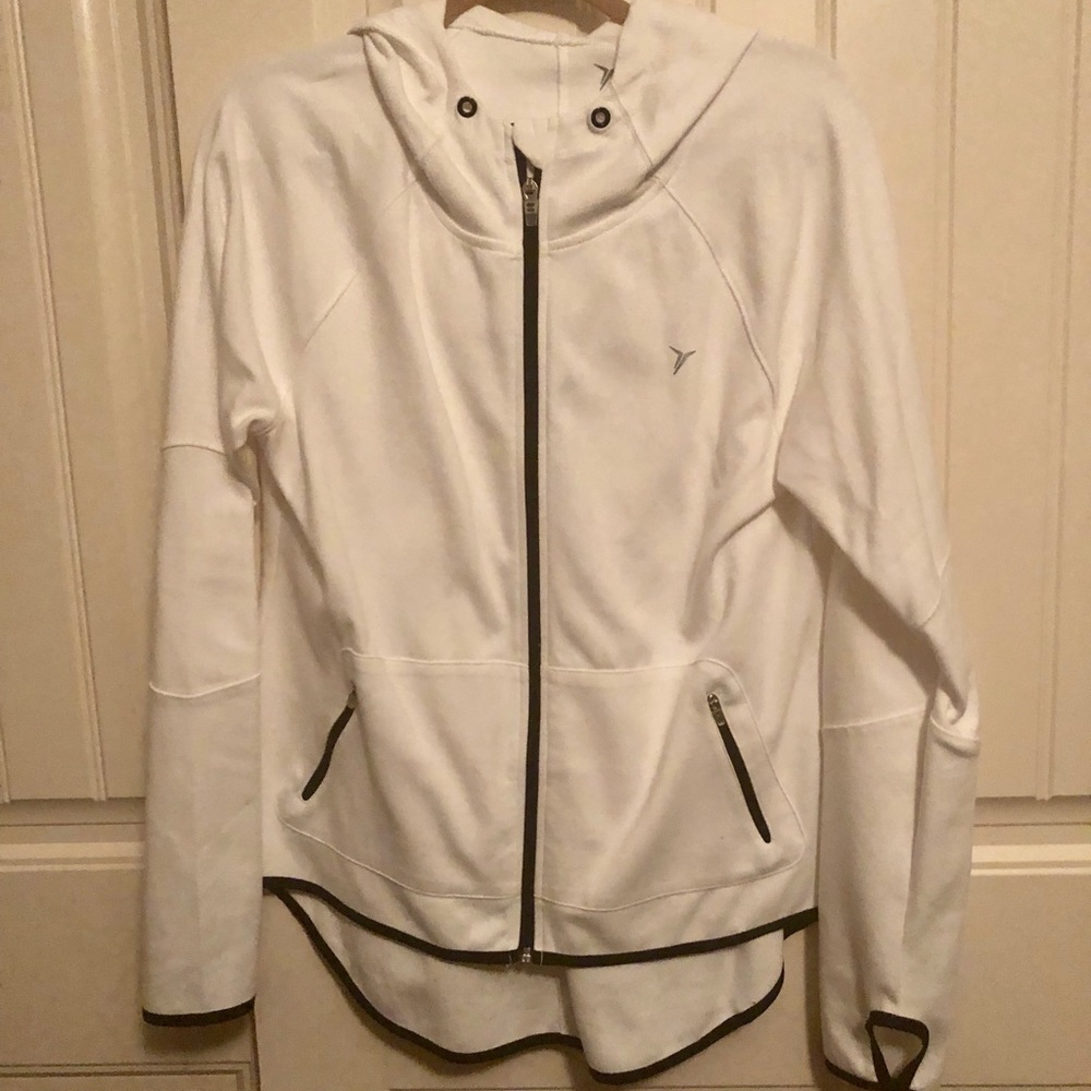 White, athletic zip-up